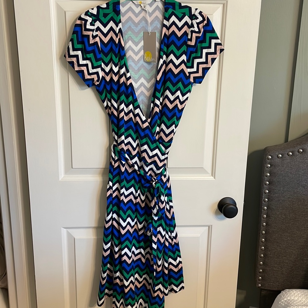 Boden Chevron Wrap Dress